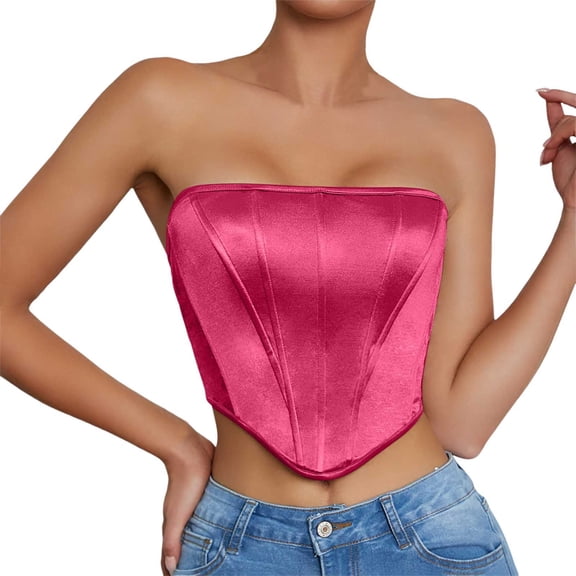 Women Sexy Bustier Corset Top Lace Off Shoulder Vintage Sleevesless Tank Top Party Clubwear,Color:RD2
