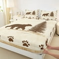 thumbnail image 3 of Manfei Jungle Wildlife Twin Sheet Sets,Cute Bear Paws Twin Fitted Sheet,Beige Brown Flat Sheet For Men Women,Microfiber Bedroom Decor,3-Piece, 3 of 7