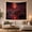Red Moon Palace, variant on Japanese Nightscape with Bridge and Pagoda Under Full Moon Mysterious Japanese Inspired for Art Lovers Oriental Decor Art Housewarming Gift Tapestry Wall Hanging for Bedroom and Living Room