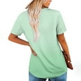 thumbnail image 4 of GaThRRgYP Women's Summer Short Sleeve Tops for Beach & City,Women's Fashion Printed Fake Two Piece Short Sleeve Round-Neck Blouses Green XXL, 4 of 7