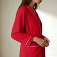 thumbnail image 5 of Plus Size Robes for Women Fluffy House Coat Oversized Soft Women's Sleepwear Spa Womens Bathrobe Red, 5 of 9