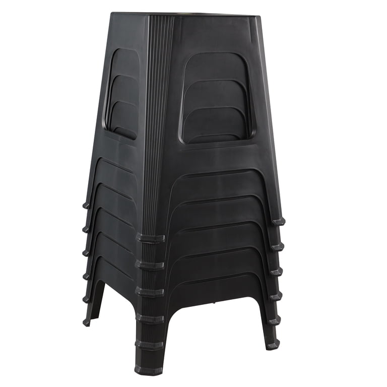 Cand 6-Pack 18.7 Inch High Plastic Stool Chair, Square Stackable