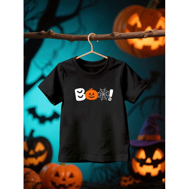 Halloween T-shirt - Cute Pumpkin & Spider Web Design, Soft Cotton Round Neck Short Sleeve Tee, Breathable & Versatile for Spring/Summer, Perfect for Casual Wear or Holiday Gifts, Halloween Cl