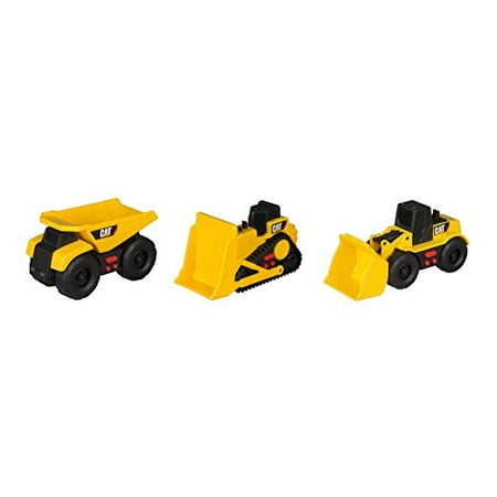 Toy State Caterpillar Cat Mini Mover Light and Sound Dump Truck with Bulldozer & Wheel Loader Vehicles (3 Pack)