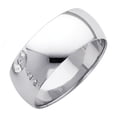 thumbnail image 1 of 14k White Italian Gold Plain High Polish Domed Classic Wedding Ring 8mm, 1 of 2