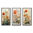 thumbnail image 2 of Designart "Colorful Mid Century Midcentury botanics I" Abstract Botanicals Framed Wall Art Set Of 3 - Multi-Color Floral Frame Canvas Set For Living Room Decor, 2 of 7