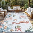 thumbnail image 2 of Seahorse Coastal Outdoor Rug for Patio/Deck/Porch, Non-Slip Large Area Rug 3 x 5 Ft, Summer Beach Ocean Shell Jellyfish Starfish Indoor Outdoor Rugs Washable Area Rugs, Camping Rug Carpet Runner, 2 of 8