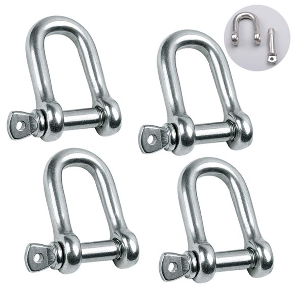 Shackle Reedny de acero inoxidable 304 en forma de D, 14 mm, 4 unidades
