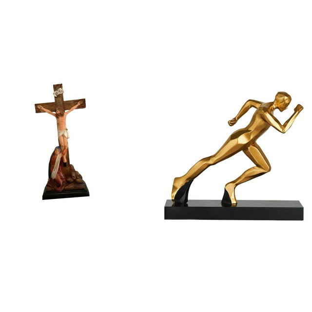 Escultura De Arte Abstracto De Corredor Con El Santo Jesús Católico Y La Virgen María, Adorno Para Dormitorio Moderno, Oficina, Entrada, Decoración De Mesa.