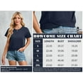 thumbnail image 3 of HOWCOME Short Sleeve Tops for Women Trendy Cropped Tee Round Neck Loose Fit Summer Casual Basic Shirts Navy Blue, 2X-Large, 3 of 6