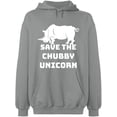 thumbnail image 2 of OXI Hoodie Sweatshirt - Save The Chubby Unicorn, Basic Casual Hoodie for Men's and Women Fleece Hoodie Long Sleeve - Sport Grey Medium, 2 of 3