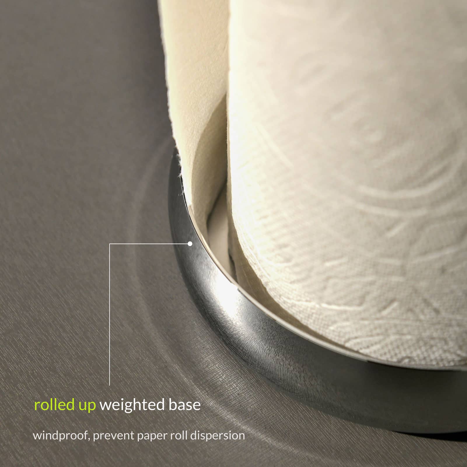 simpletome Paper Towel Holder Countertop ONE HAND Tear Keep It Rolled Up Weighted Base
