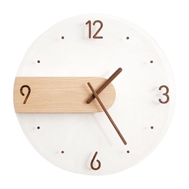 Wall Battery Operated 16 Inch Silent Non-Ticking Wall Clocks - Simple Nordic Style Decorative for Living Room Decor, Kitchen