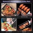 thumbnail image 5 of 3 Prong Stainless Steel Grill Skewers with Slider Semi Automatic Push BBQ Kabob Skewer Anti Spin Metal Barbecue Fork for Outdoor Camping Reusable Grilling, 5 of 11