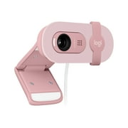 Logitech BRIO 90 Wired HD Webcam, 60 fps/1080p Live Streaming Camera with Auto Light Balancing, Integrated Privacy Lens Cap, Built-in Microphone, Black white pink