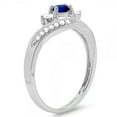 thumbnail image 2 of Dazzlingrock Collection 10K Round Blue Sapphire And White Diamond Ladies Swirl Engagement 3 Stone Ring, White Gold, Size 9, 2 of 2