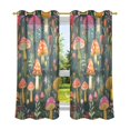 thumbnail image 6 of Yayeee Window Curtains Light Filtering 63"x52" Grommet Panel Pair Home Living Room Decor, Orange Mushroom, 6 of 7
