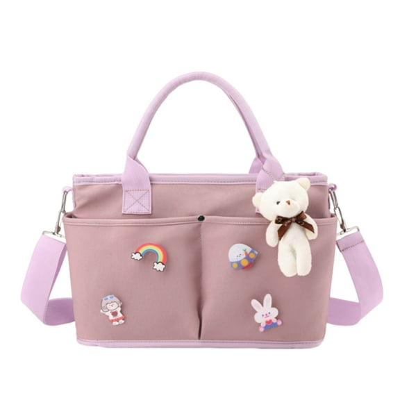 Hovmgk Large-Capacity Diaper Bag 12.6×8.6 Inch, Baby Gear Organizer, Multi-Pocket, Stroller-Attachable, Durable – Ideal for Travels, Outings, Suitable for Parents, Caregivers, Purple