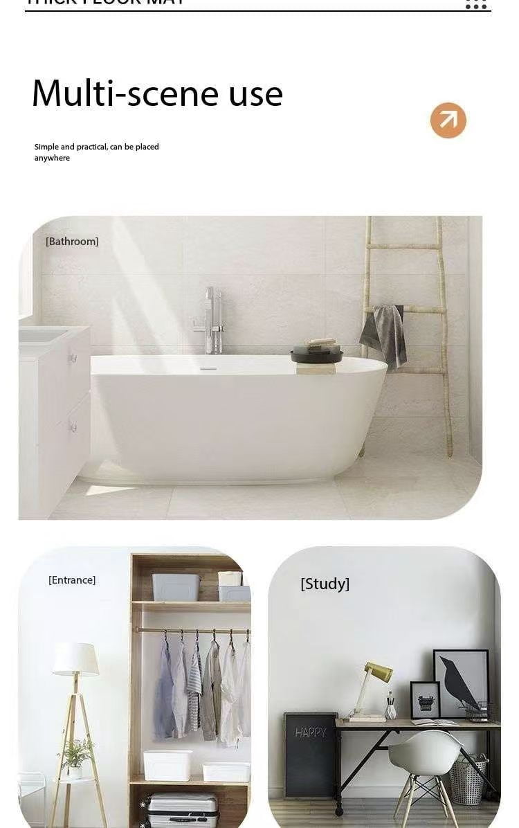 Bathroom Rugs Non Slip & Super Absorbent Extra Thick Soft, Washable Bath Mat for Floor, Microfiber Plush Shaggy Bath Rug with Rubber for Bathtub Shower Room Sink