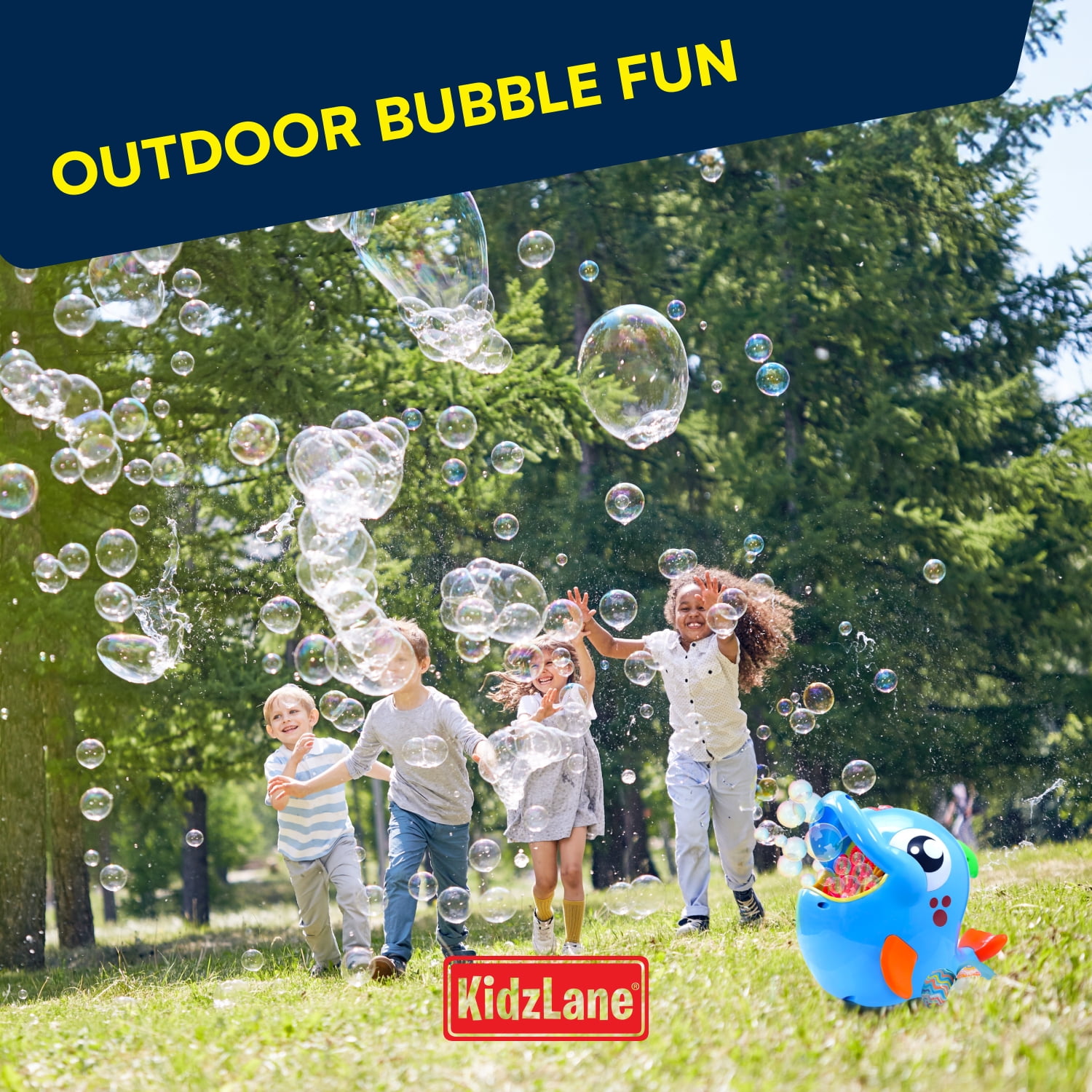 Kidzlane Bubble Machine | Bubble Blower for Big Bubbles 500-1000 Bubbles Per Minute