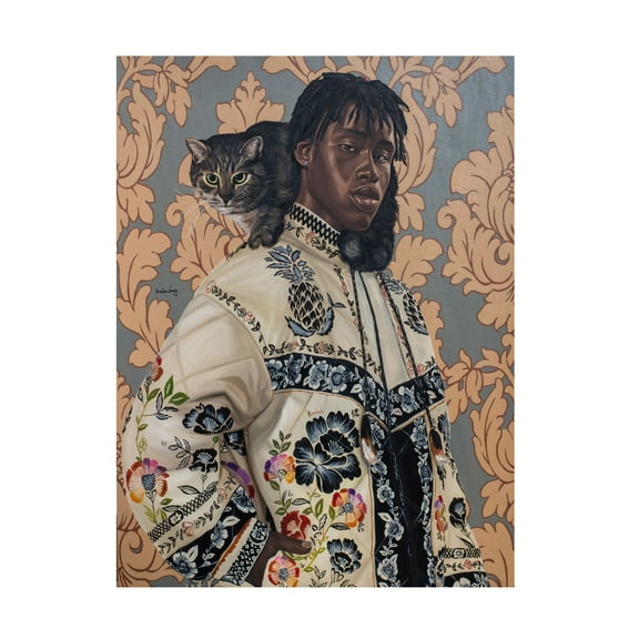 Trademark Fine Art Damilare Jamiu Holding a Cat Canvas Wall Art