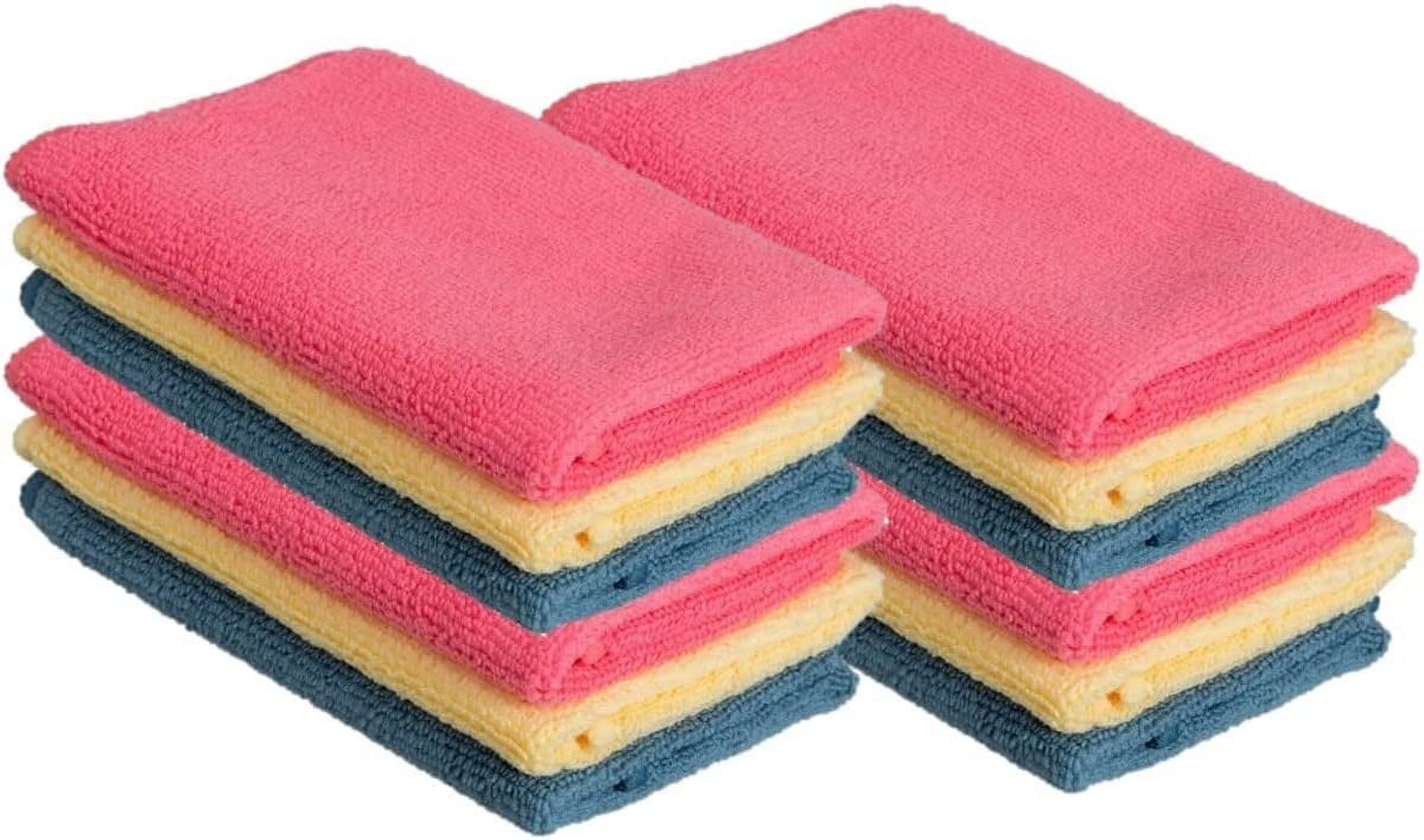 Hua Trade 12 Pack Super Soft Microfiber Cleaning Cloths, Eco-Friendly Kitchen Towels Wash Cloths - Car Cleaning Cloths Machine Washable, Super Absorbent