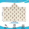thumbnail image 2 of Beige Highland Cow Hat Scarf Pattern Hooded Bath Towel，60"x35" for Ages 3 To 12 Kids, Quick Dry Lightweight Soft Microfiber Hood Beach Towel Cover Up for Kids, 2 of 7