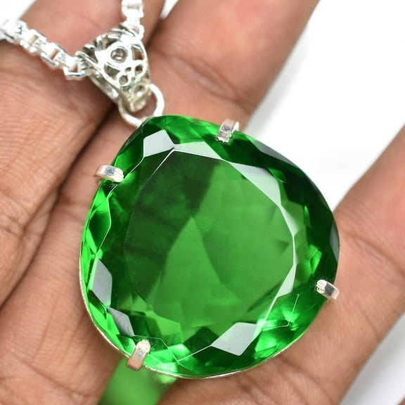 Natural Green Topaz 118 Ct Pendant Jewelry Certified Gemstone Gift For Her/ Him