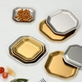 thumbnail image 4 of Limorve Gazpacho Plate Rounded Edges Non-fading Various Sizes Heat Resistant Stainless Steel Octagonal Dish for Kitchen Silver 10.5cm, 4 of 10