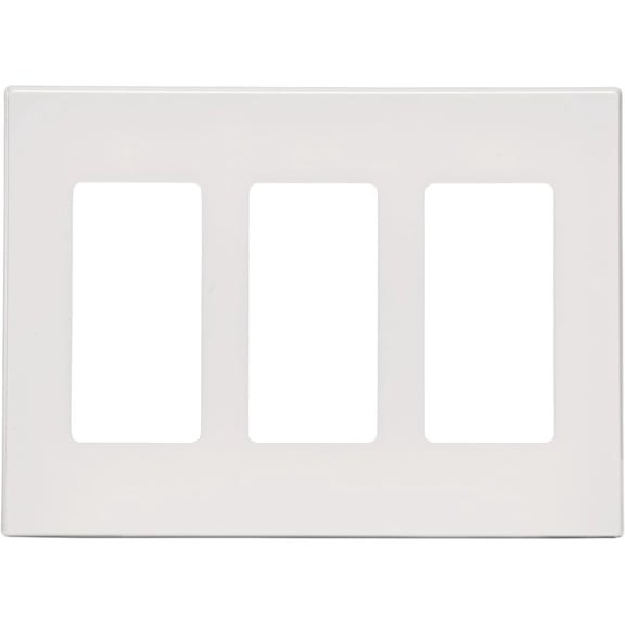 1PACK Leviton Decora Plus 3-Gang Poly Carbonate Screwless Decorator Wall Plate, White