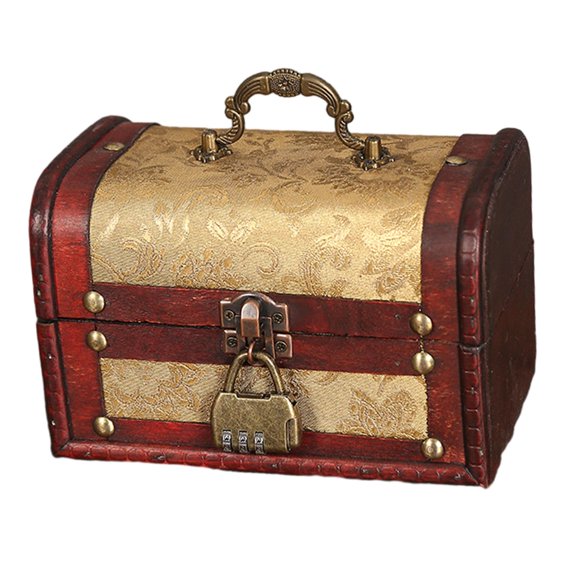 segolike Vintage Chinese Wooden Jewelry Box Organizer Cosmetic Organizer Decorative Trinkets Holder for Bedroom, Dressing Table D