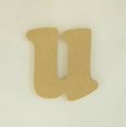 thumbnail image 1 of Package of 1, 6 Inch X 3/4" Thickness MDF Letter u in The Goudy Heavy Font, Thick, Lower Case for Art & Craft Project, Made in USA, 1 of 4