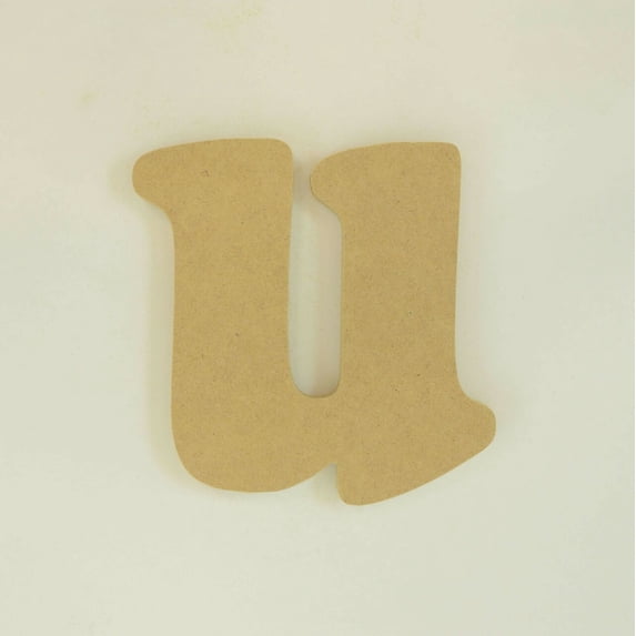 Package of 1, 6 Inch X 3/4" Thickness MDF Letter u in The Goudy Heavy Font, Thick, Lower Case for Art & Craft Project, Made in USA
