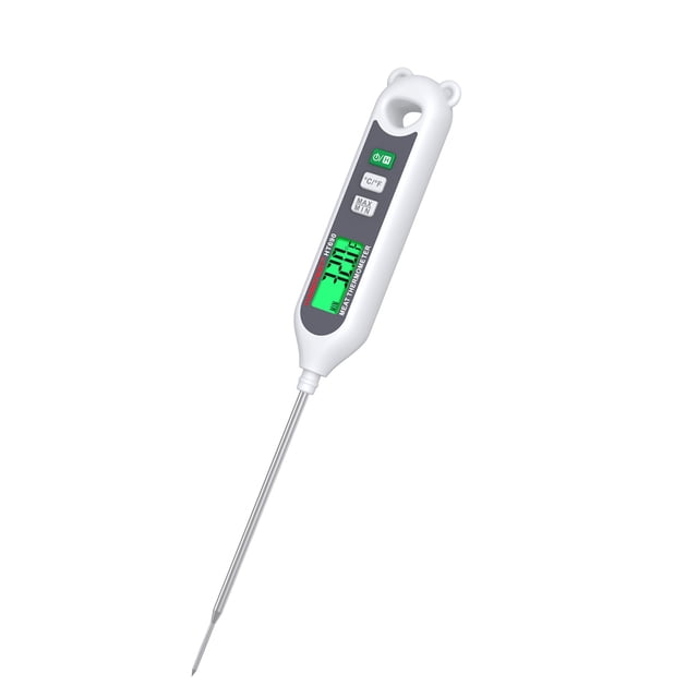 HABOTEST HT690/HT691 Digital Food Thermometer with 0.1℃ Resolution, Instant Read for Meat, Baking & Grilling, 130mm Probe, Backlight, ℃/℉ Conversion, Data Hold, Max/Min Functions, ABS Material, 3V