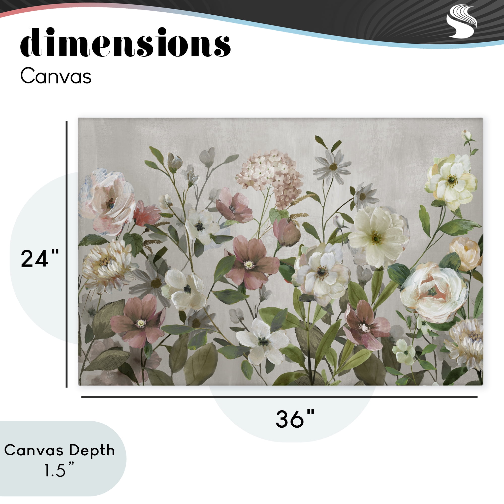 Stupell Industries Garden Meadow Arrangement Canvas Wall Art, design by Nan