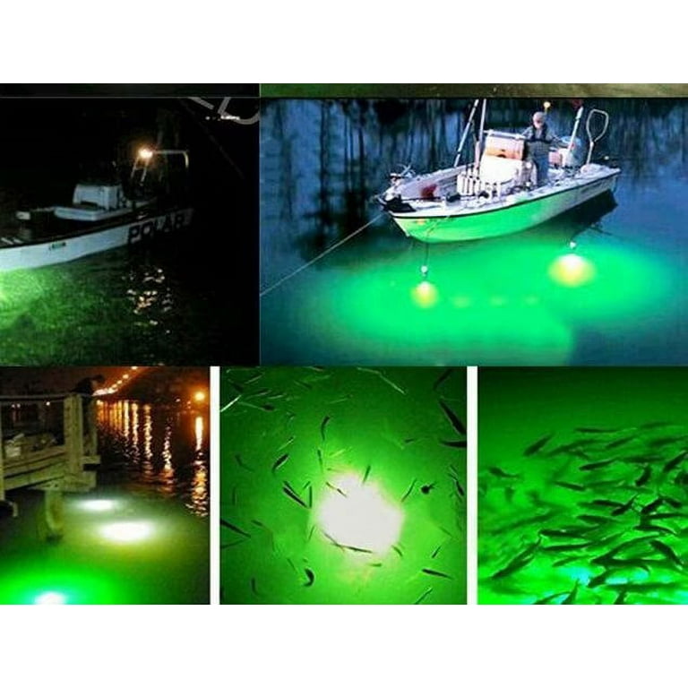 12V LED Green Underwater Submersible Night Fishing Light Crappie Shad Squid  Boat