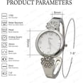 thumbnail image 2 of Blekon Collections Women's 30mm Case Intricate Flower Design Cuff Bangle Watch, 2 of 6
