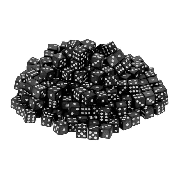 500Pack Mini Dice, 5mm/0.2" Acrylic Tiny Six Side Game Dot Square Dice Bulk for Table Board Game Party Activities, Black/White