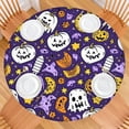 thumbnail image 2 of Pumpkin Patch Design Halloween Elastic Edge Round Table Cover for 52 Inch Table - Snug Fit for Party Dining, 2 of 6