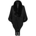 thumbnail image 4 of Yuyuzo Women Cardigans Tassles Batwing Sleeve Open Front Fleece Fuzzy Collar Irregular Hem Sweaters Outwear, 4 of 6