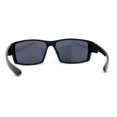 thumbnail image 4 of Mens Color Mirror Rectangle Wrap Plastic Sport Sunglasses All Black, 4 of 4