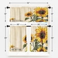 thumbnail image 3 of Farmhouse Sunflowers Kitchen Window Curtains Valance and Tier Set 36 Inch, Summer Floral 3 Piece Set Short Curtains for Window Treatment Tiers for Living Room Bedroom, 3 of 6