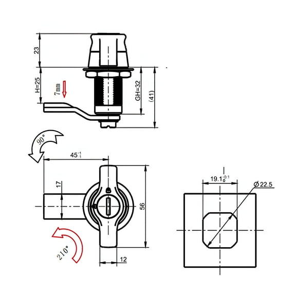 TALENO RV Cabinet Lock, Camper Door Lock Entrance Handle Knob with 2 Keys, RV Storage Locks for Tool Case, Yacht, Travel Trailers
