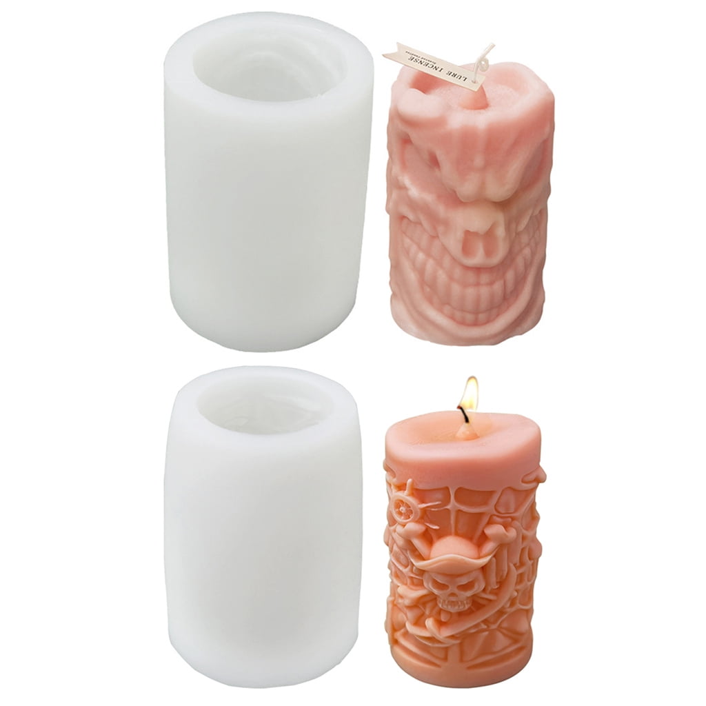 3D Skull Silicone Mold for Halloween Candle Making Resin Molds Handmade Soap Clay Mould DIY Cake Chocolate Decorating
