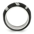 thumbnail image 2 of Edward Mirell BlackTi & Sterling Silver .10ctw Diamond Polished 10mm Ring, 2 of 9