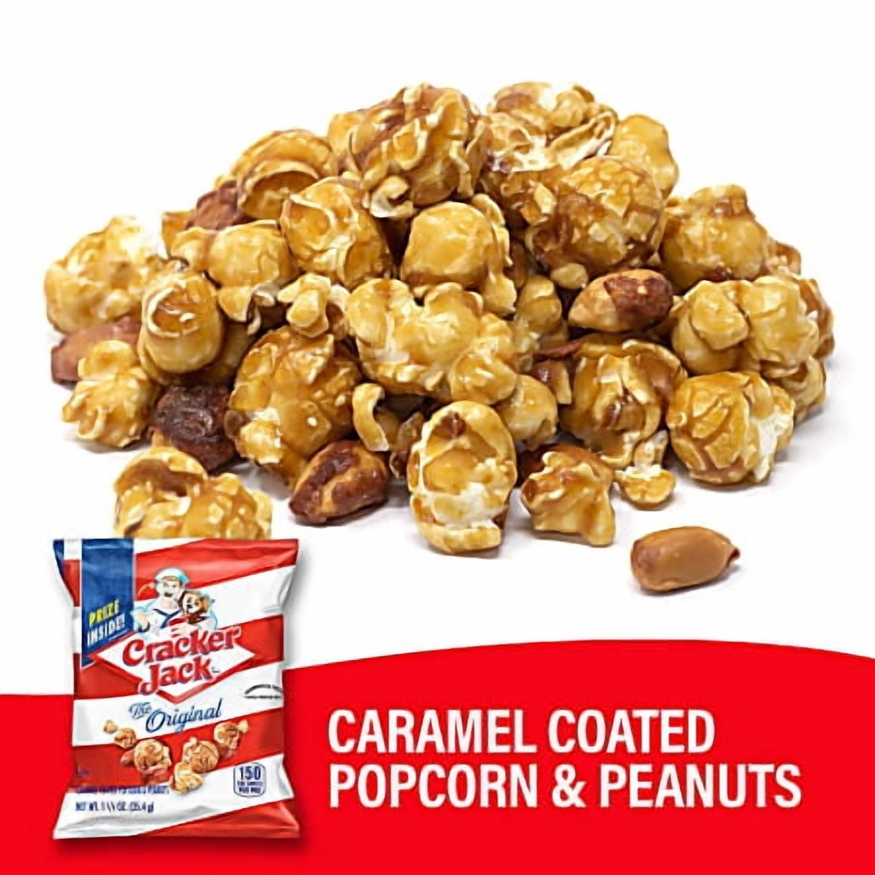Cracker Jack ORIGINAL Caramel Popcorn with Peanuts • 30 Bags • 1.25 oz EACH • Total 37.5 oz • Classic Stadium Snack • Lunchbox / Office / Vending BULK BOX