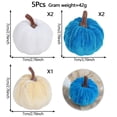 thumbnail image 3 of 5 Pcs Velvet Fake Pumpkins Fall Decor,Faux Small Pumpkin,Small Decorative Fabric Rustic Pumpkins,Fall Artificial Velvet Pumpkins,Small Realistic Vegetable Ornament,Halloween Decorations,Blue, 3 of 6