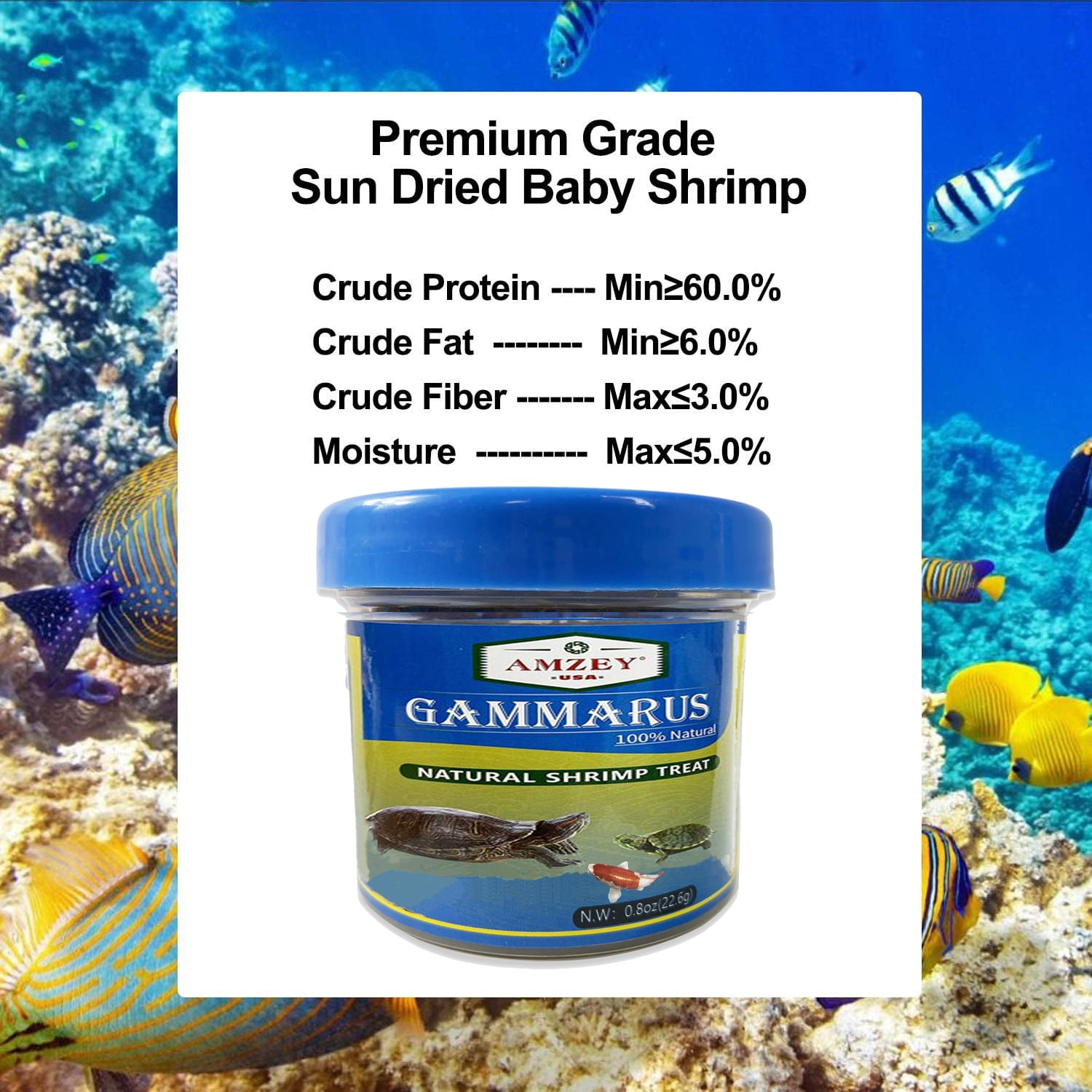 Buy 2 Pack 0.8 oz Sun Dried Baby Shrimp for All Tropical Fish, Betta, Koi, Guppy, Cichlid