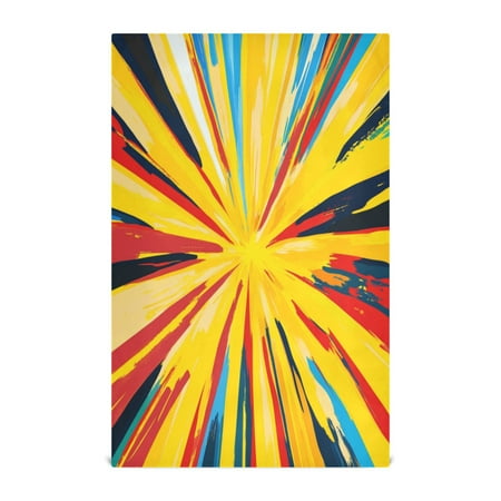 

Multi-Purpose Kitchen Towels 28x18 Inch Dishcloths with Hanging Loop Decorative and Practical Towels for Kitchen Dining A Yellow Starburst