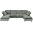 thumbnail image 5 of Harper & Bright Designs Modern Modular Corner Sofa Sectional with 2 Storage Ottomans, Free Combination L-Shaped Couch Set with Double-Layer Cushion for Living Room, Grey, 5 of 18